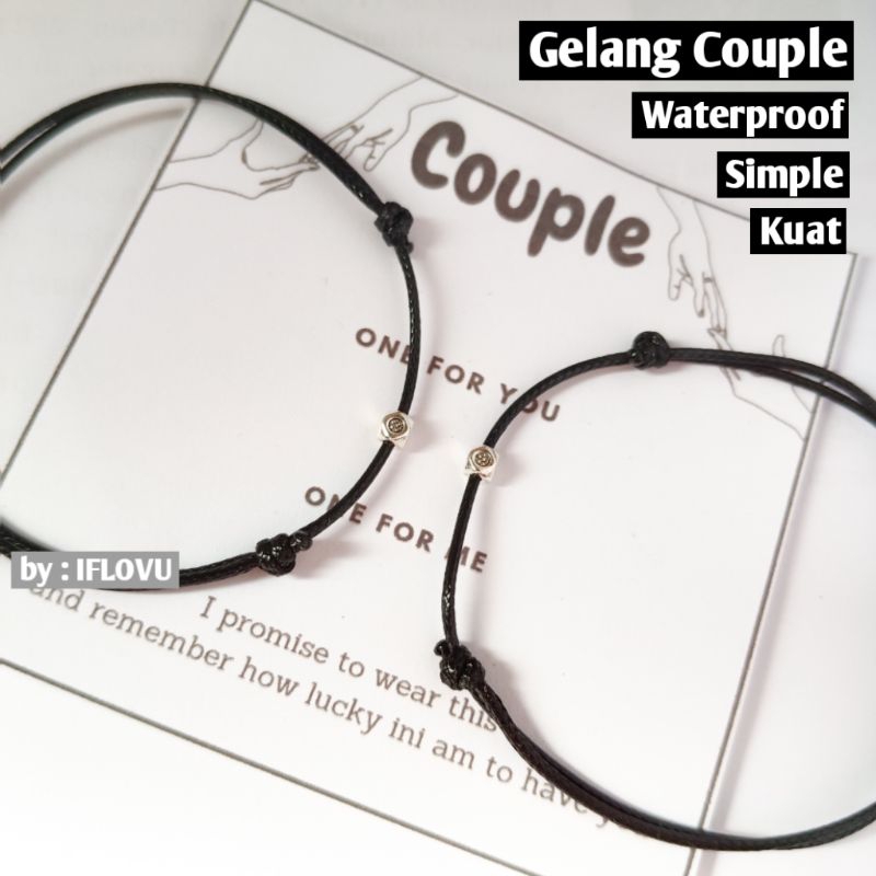 Gelang Couple Simple | Gelang Hitam Couple | Gelang Tali Tipis | Gelang Anti Air | Gelang Kapel Copel Coupel Capel