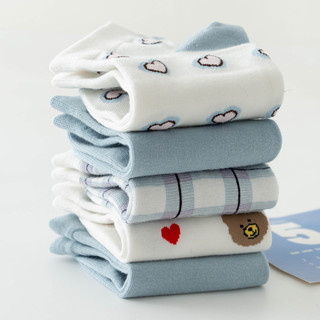 GO!KK1249 Kaos Kaki Motif Beruang Bear Biru Blue Fashion Pendek Ankle Semata Kaki Socks Korean Model Cute