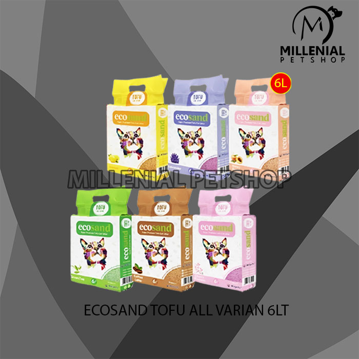 Pasir Kucing Gumpal Wangi Eco Sand tofu soya 6 Litter