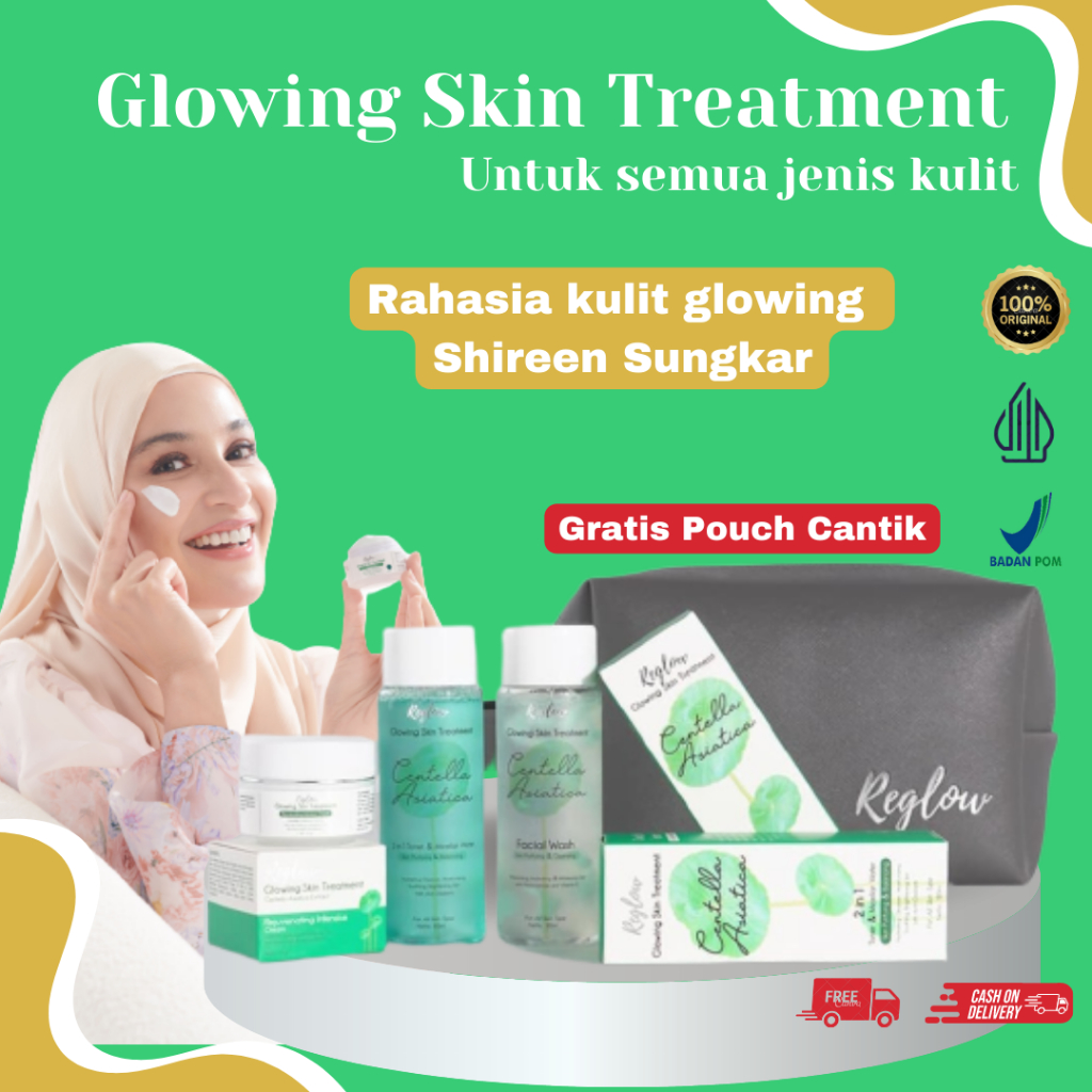 Paket skincare reglow sabun cuci muka toner dan cream simple step untuk kulit glowing jerawat dan fl