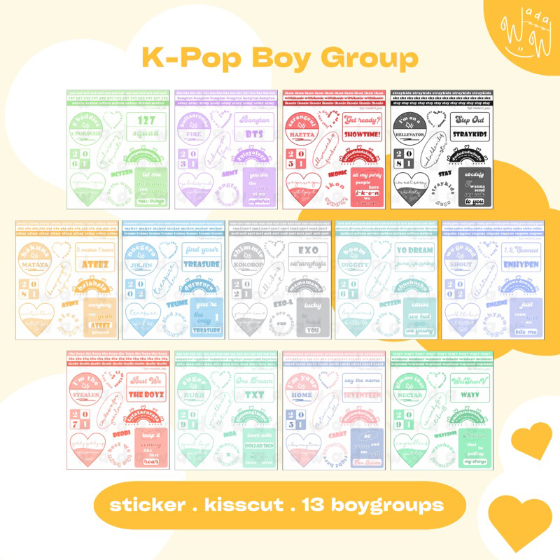 

Stiker Kpop Boy Group KISSCUT (udah dipotong) Sticker deco murah hias exo bities nct 127 dream treasure wayv ikon straykids ateez the boyz txt sepentin skz atz trejo enha tbz sebong