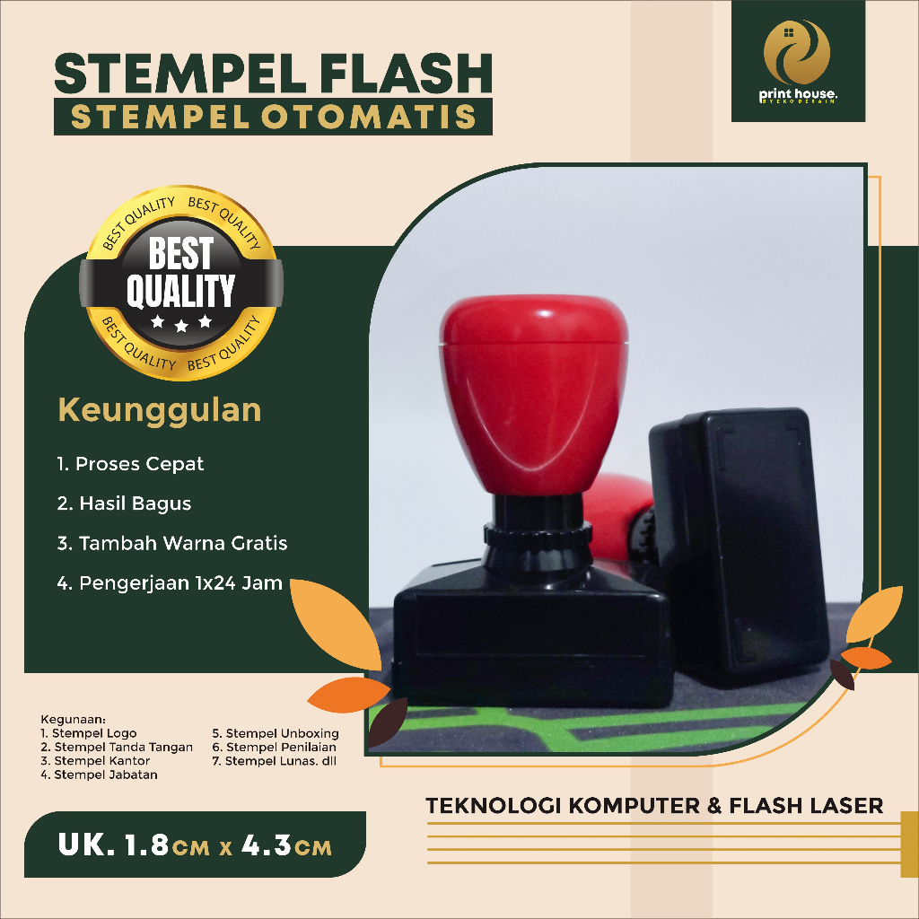 

STEMPEL FLASH UKURAN 1,8CM X 4,3CM, STEMPEL OTOMATIS, STEMPEL CUSTOM, STEMPEL WARNA, STEMPEL BERKUALITAS, STEMPEL MURAH