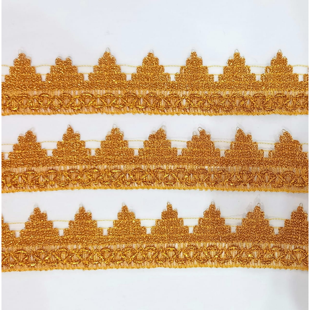 [ROL] Renda emas 1449 / renda mas motif zig zag (isi 15 meter)