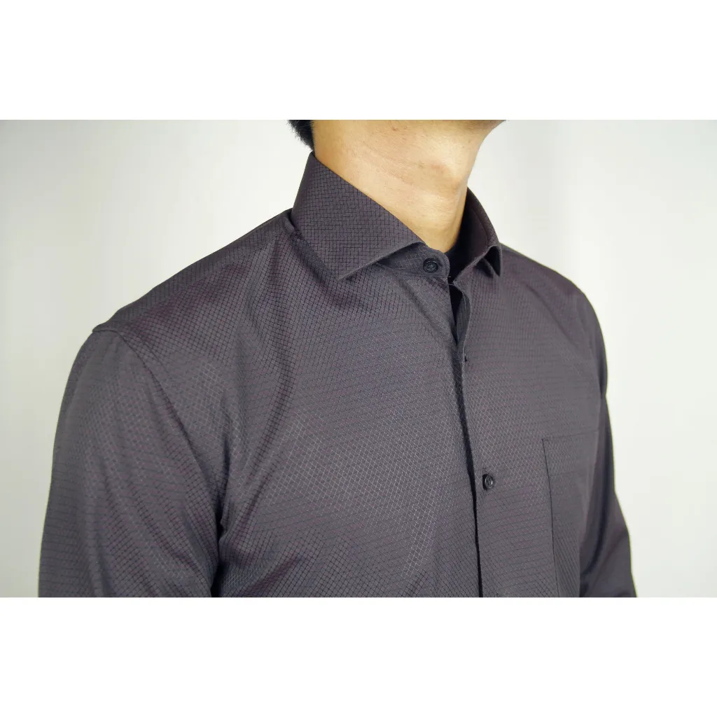 Baju Kemeja Kerja Kantor Formal STANLEY ADAMS Slim Fit Lengan Panjang Coklat Motif 02 Pria  | Kemeja Branded Exclusive Premium 100% Original Matahari Bisa COD Ukuran Big Jumbo Size XL XXL XXXL