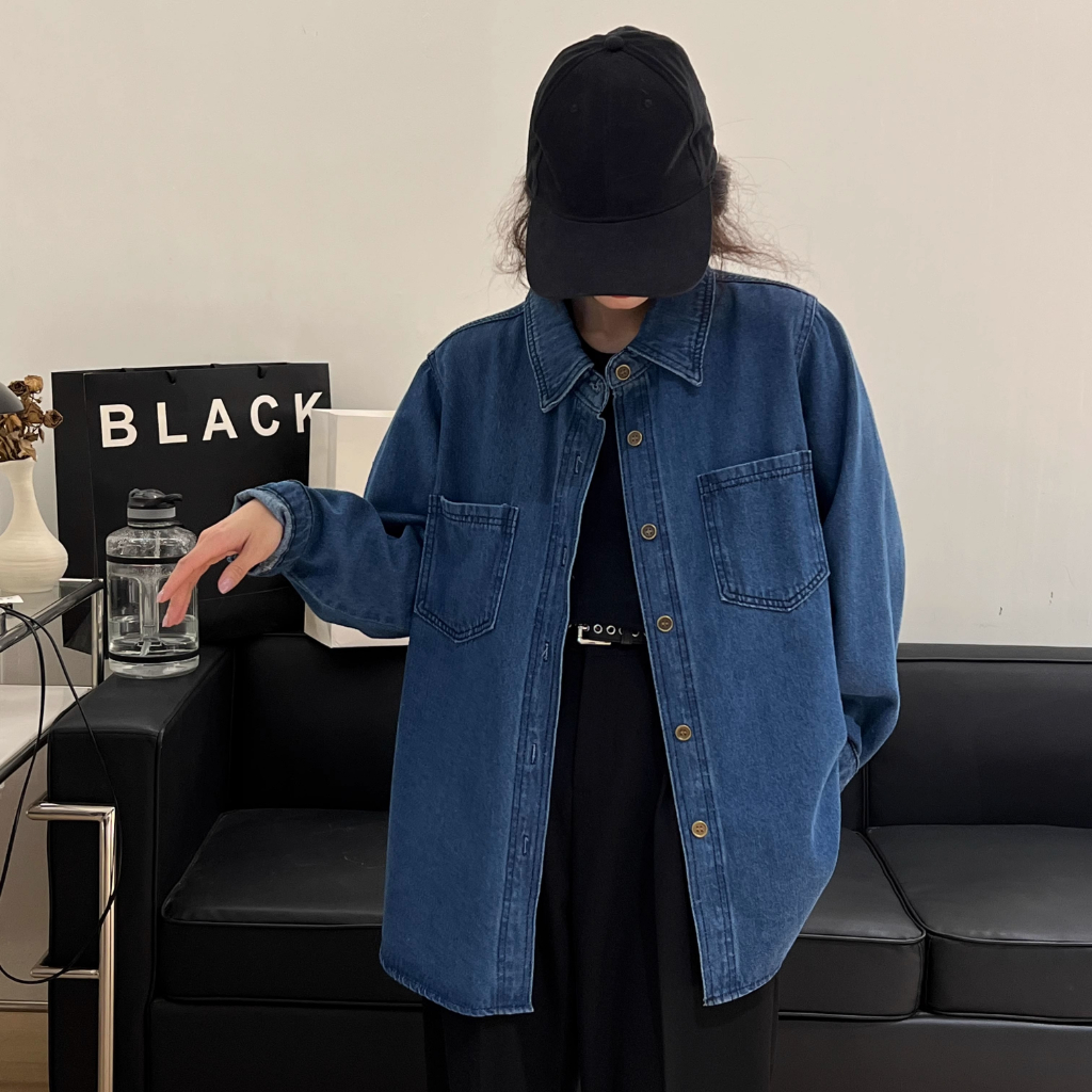 biru new import korean style oversize jacket