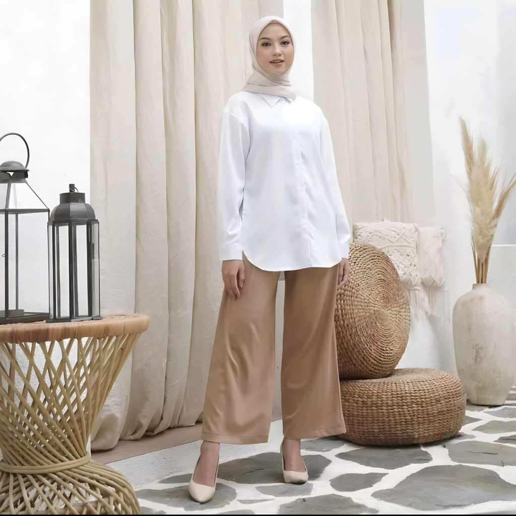 Kemeja Putih Polos Wanita / Kemeja Formal Wanita M - XXL Premium Quality