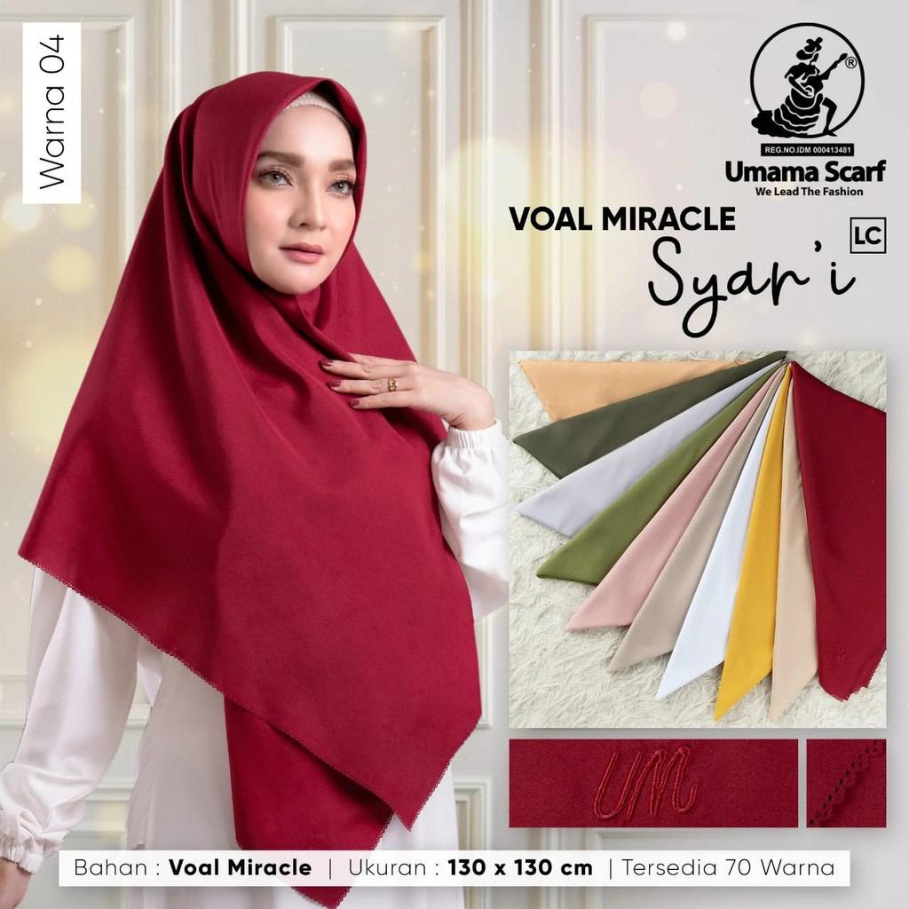 [ 130*130 ] VOAL MIRACLE SYARI UMAMA/HIJAB POLOS/KERUDUNG/SEGIEMPAT SYARI