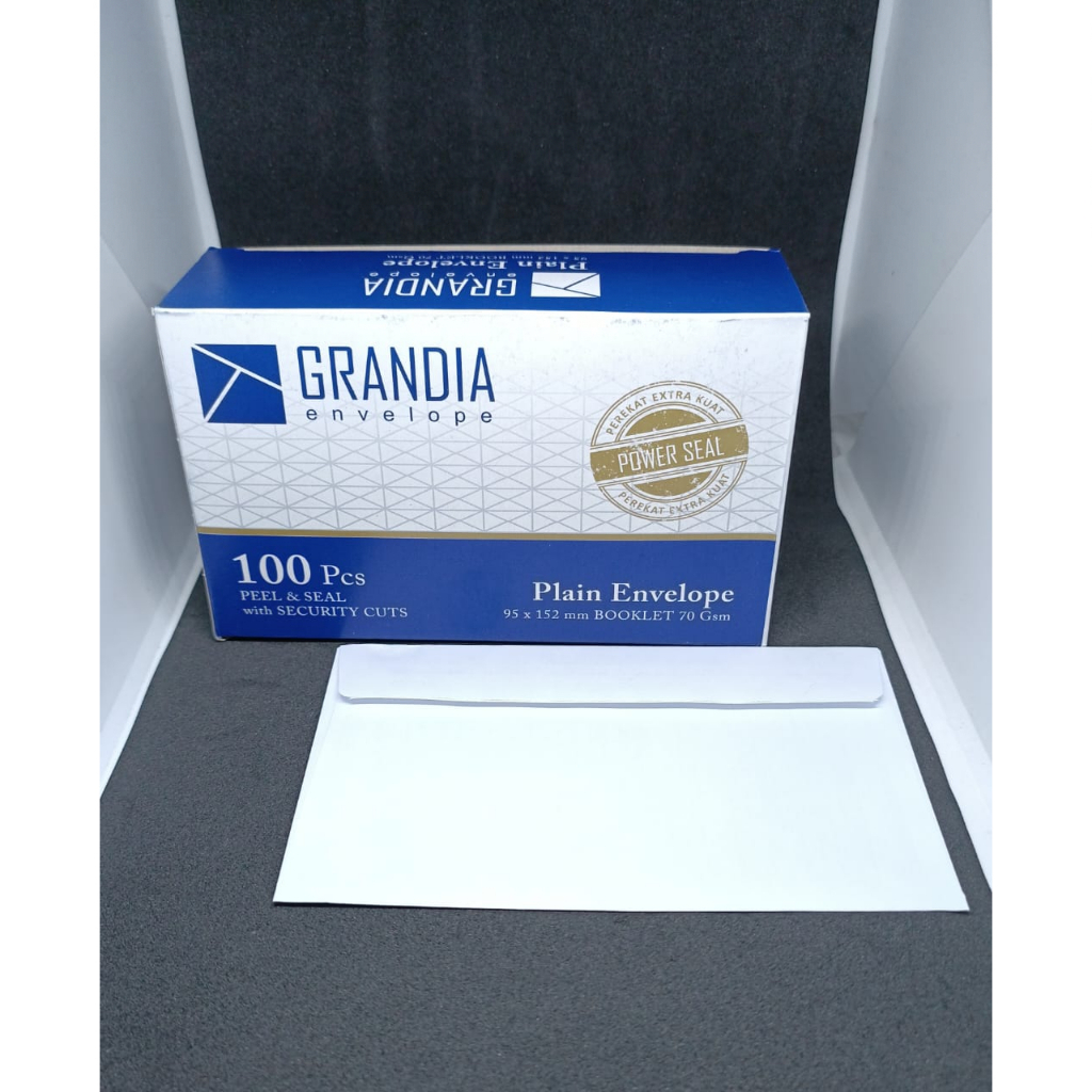 AMPLOP GRANDIA 104 BERLEM PUTIH POLOS 1 PAK ISI 100 PCS