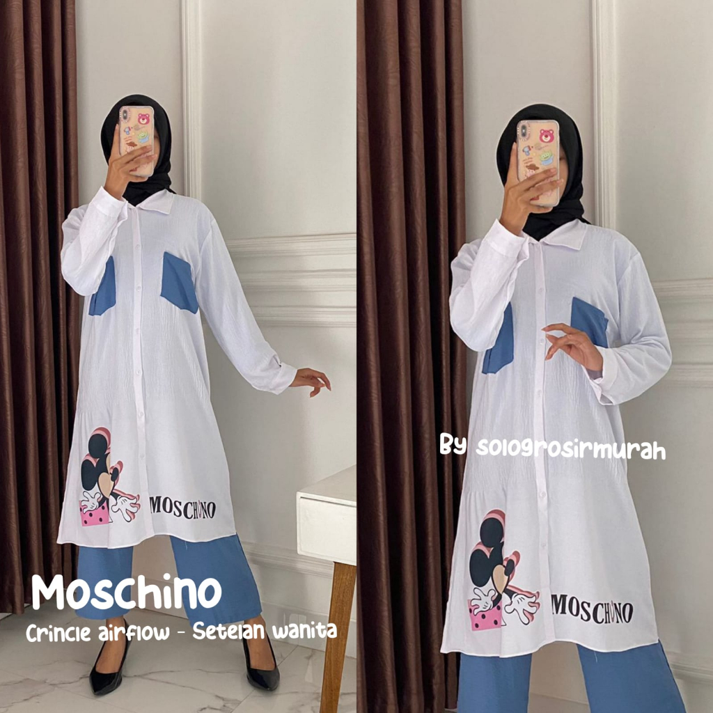 Moschino Onset Crincle Airflow LD 110cm//Setelan Tunik