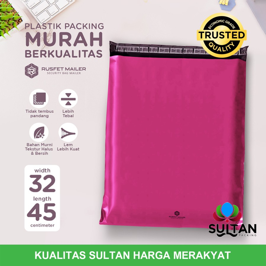 

Plastik Polymailer Pack LOW COST Amplop Polimailer PINK Rusfet 32x45cm