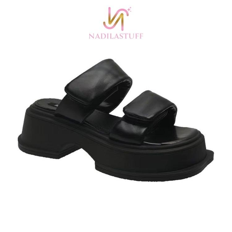 Nadilastuff Seola Platform Wanita Sandal Korea Wanita Hak Tahu Ringan