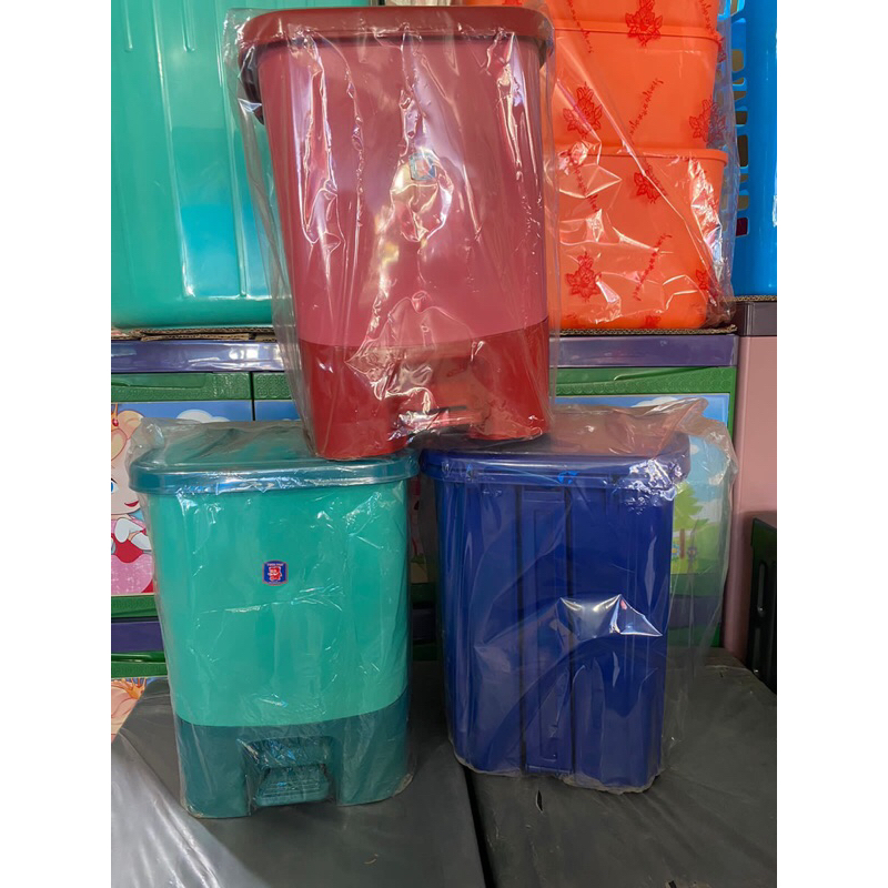 READY STOCK ✅ Twin Pan Tempat Sampah + Pijakan Kaki Buka/Tutup