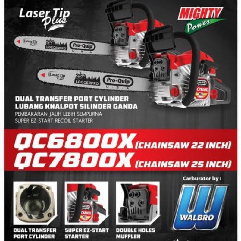 chainsaw proquip 6800xp bar laser 22inch
