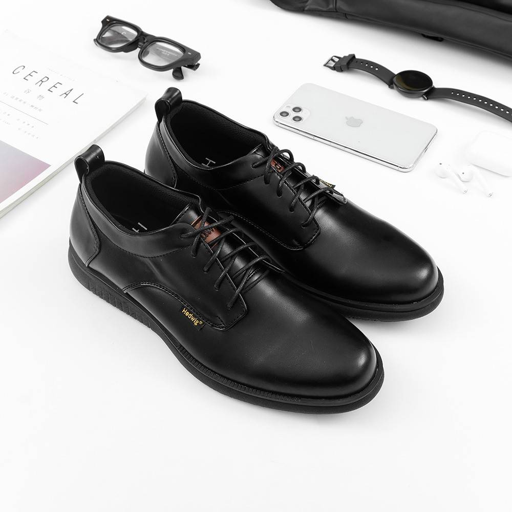 Limitid - Sepatu Pria Fantofel Forte Formal Elegan Sepatu Cowok Pantofel Kerja Kantor Full Black - Size 39-44