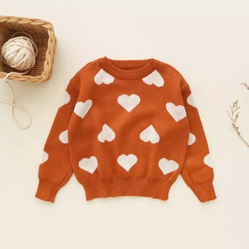 Sweater love anak rajut