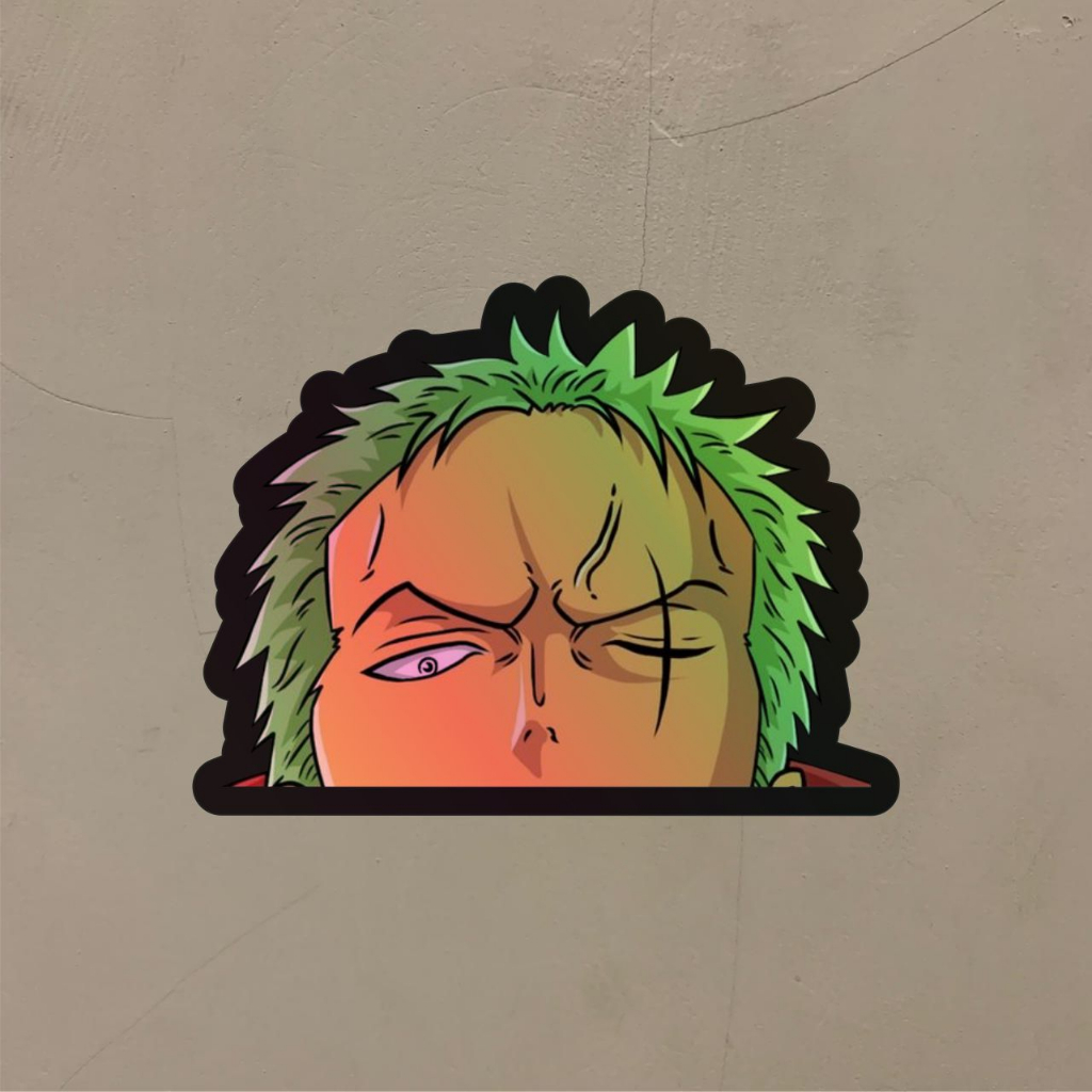 

Stiker Anime Hologram Zoro One Piece 2 Case Hp dan Laptop 7 Cm