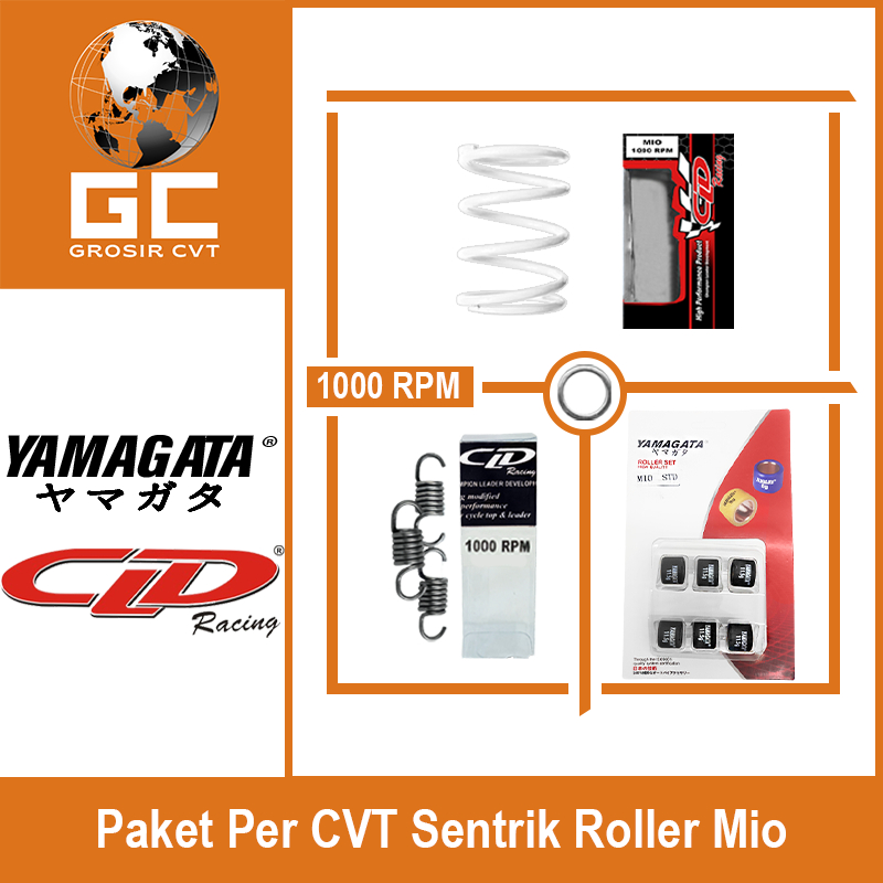 Paket Per CVT + Sentrik + Roller Yamaha Mio Sporty Smile J Soul GT M3 S Z Fazzio Lexi X Ride Fino Freego 110/115/125 CLD YAMAGATA 1000/1500 RPM