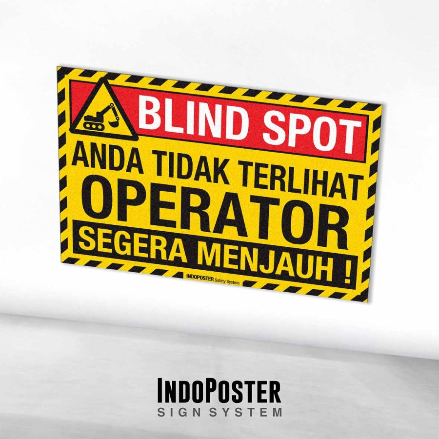 

Stiker Safety Sign Rambu K3 Transportasi Alat Berat Excavator Tanda Peringatan Blind Spot Anda Tidak Terlihat Operator Segera Menjauh