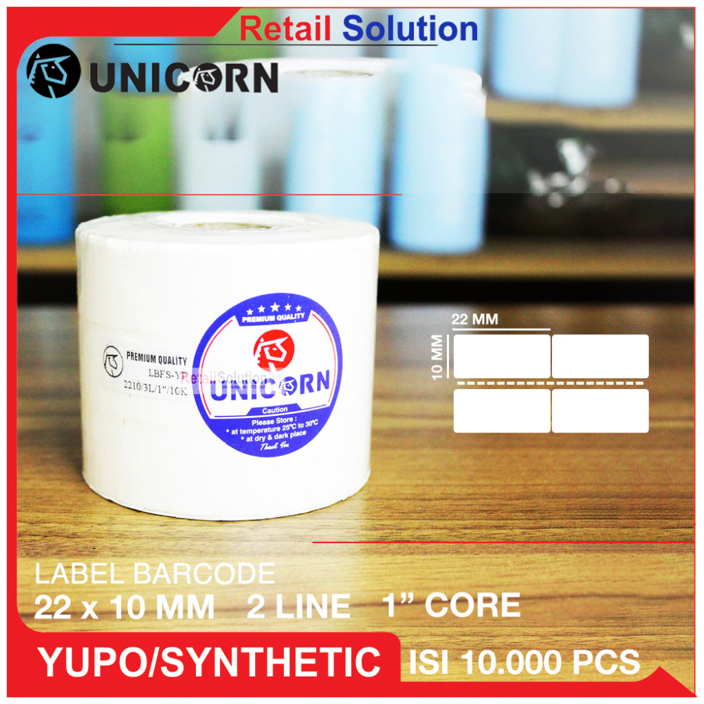 Stiker Barcode Label YUPO Synthetic - 22x10 mm / 22x10mm / 22 x 10 mm