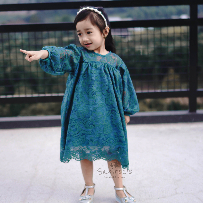 Saoirse's  Kalaya Dress - Dress Brukat Vintage Anak Perempuan