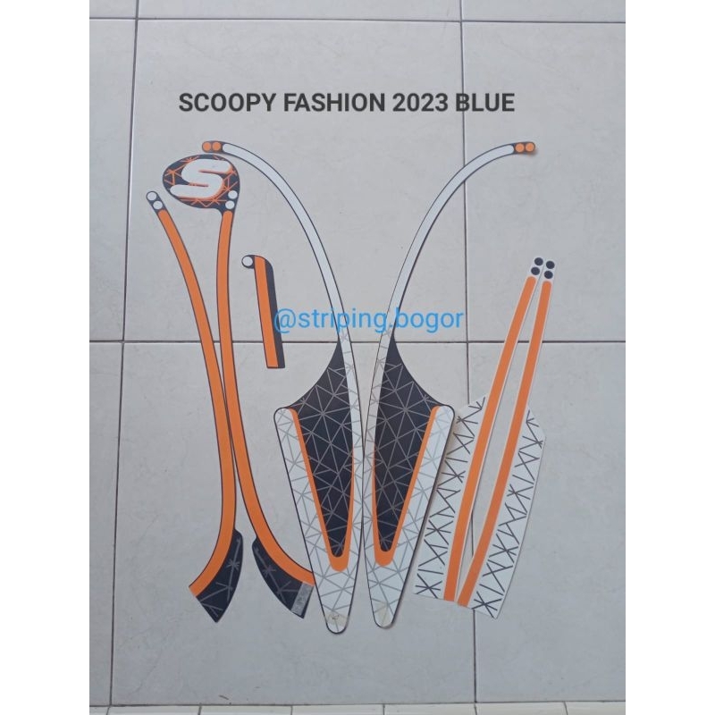 Stiker Striping Motor Honda Scoopy Fashion 2023 Blue