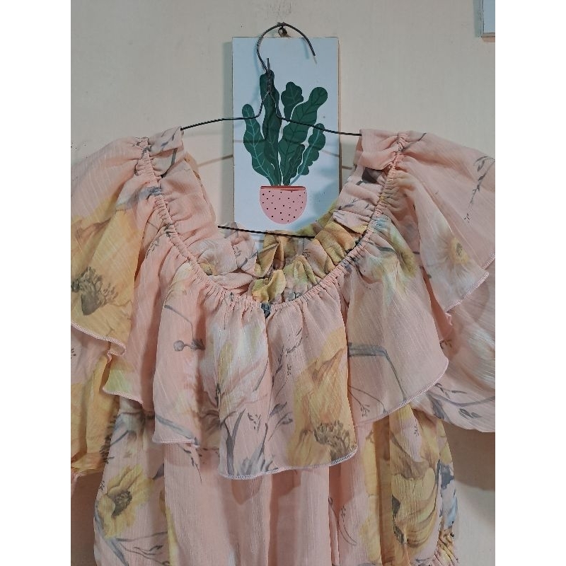 Blouse Crop Floral Vintage