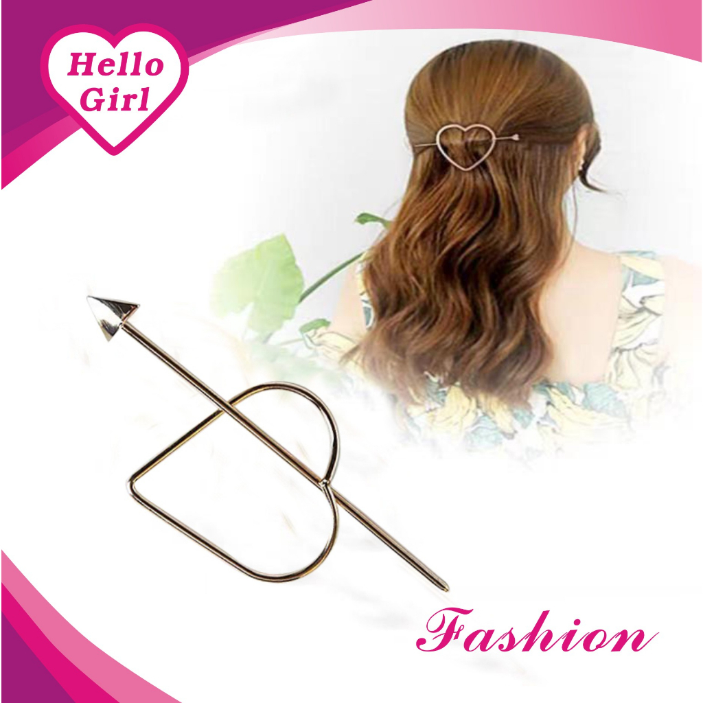 (Hello Girl)F06 Aksesoris Rambut Motif Hati Heart Shape Hair Clip Import