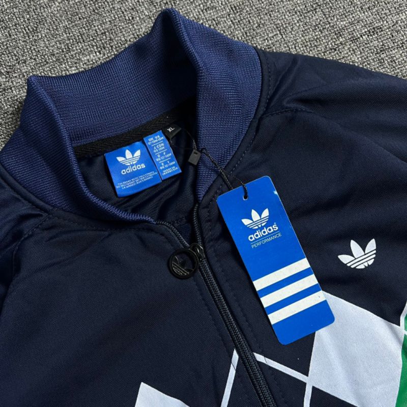 TRACKTOP ADIDAS NAVY VINTAGE FULL TAG LABEL CASUAL