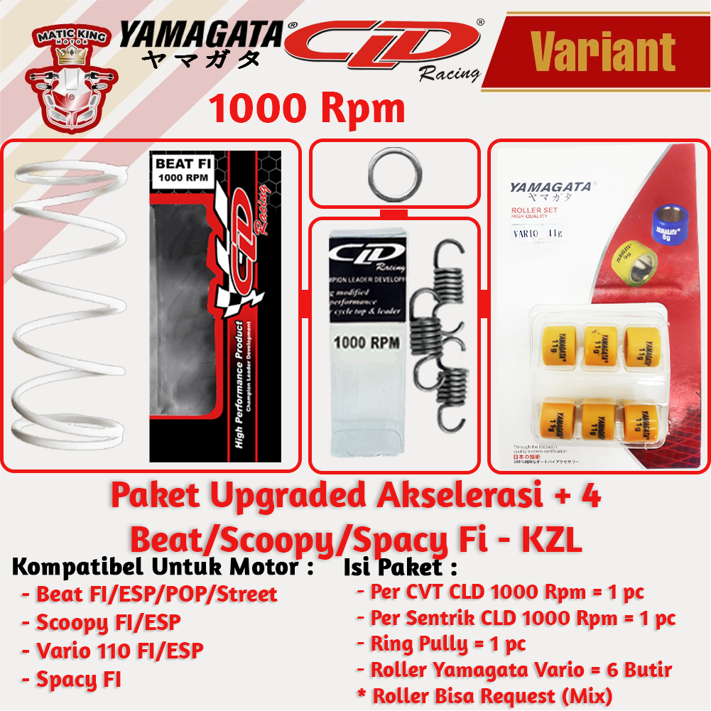 Paket Upgrade Per CVT + Sentrik + Roller Honda Genio Beat Deluxe Scoopy New Vario Spacy 110 YAMAGATA CLD 1000/1500 RPM