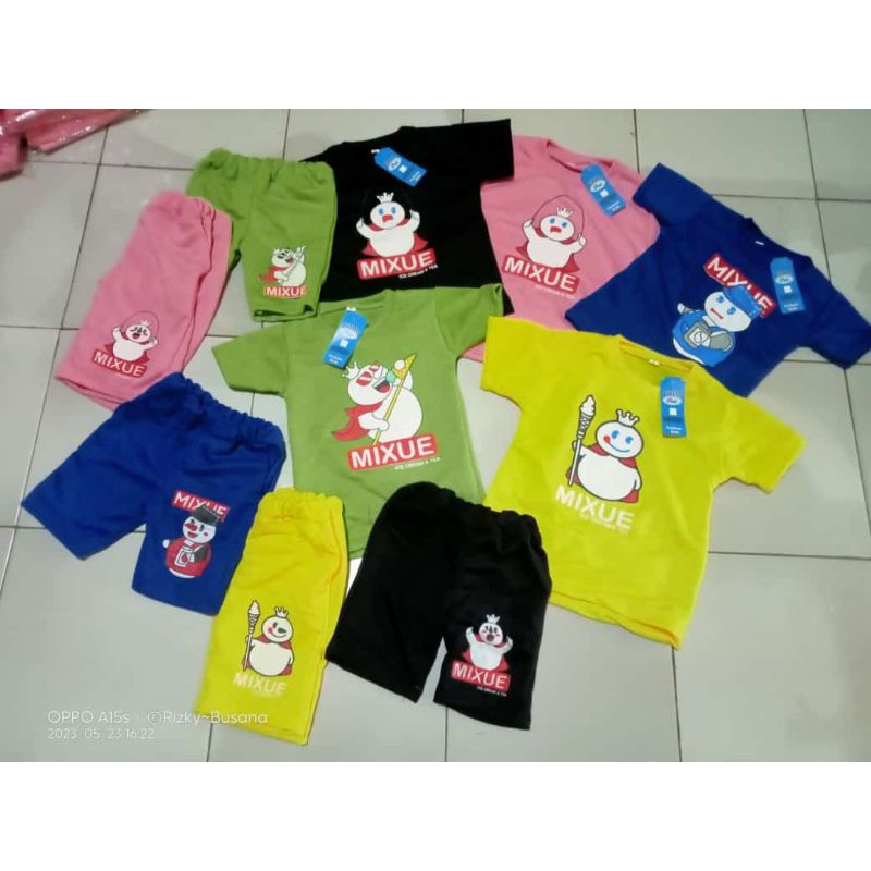 SETELAN ANAK MIXUE 1-5 THN BAHAN BABYTERY SETELAN VIRAL MIXUE