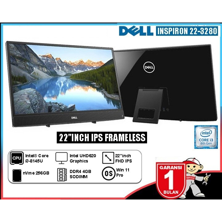 PC AIO DELL INSPIRON 3280 Core i3-8145U | DDR4 4GB/nVme256 | 22 IPS