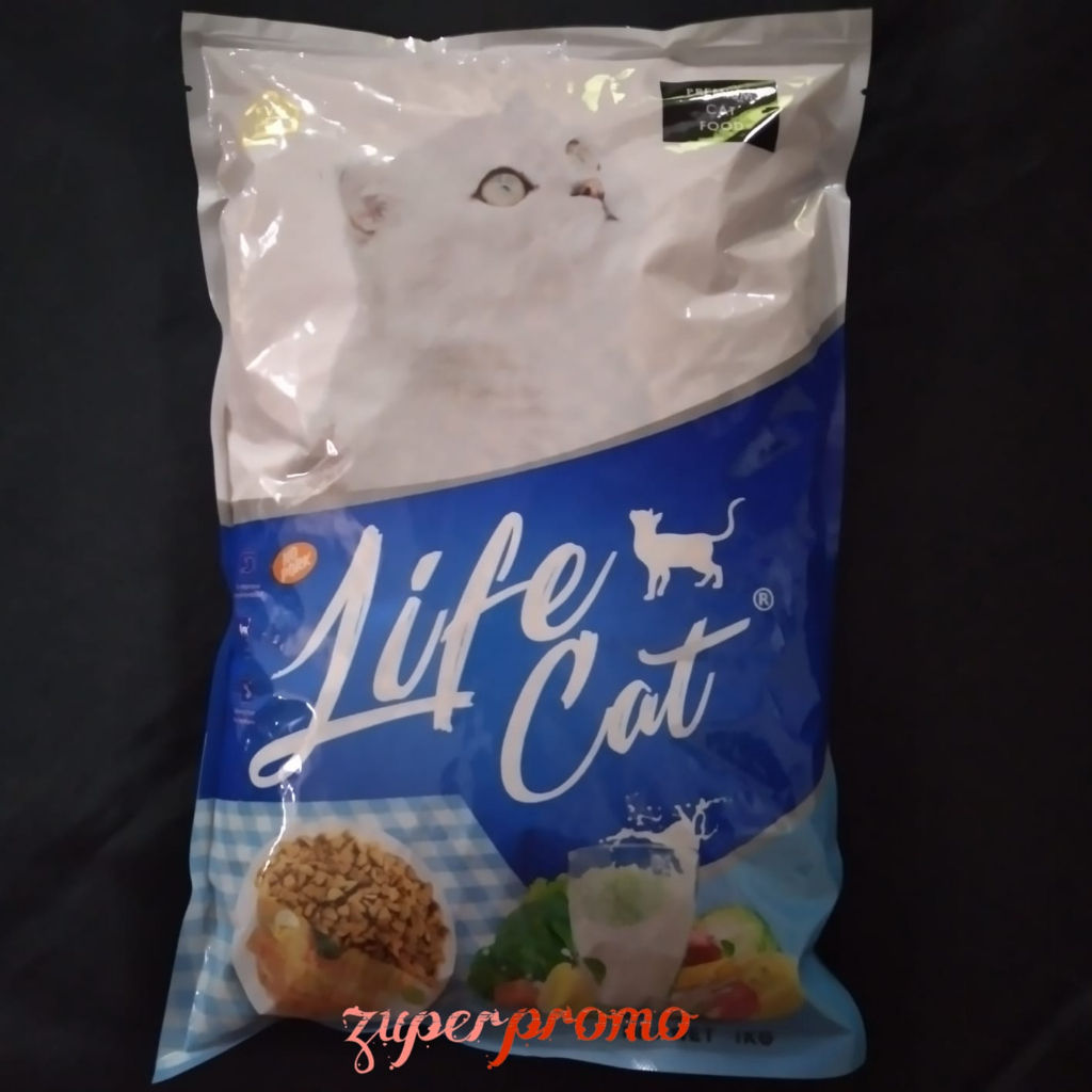 Life Cat Dry Premium Cat Food Repack 1kg / Makanan Kucing