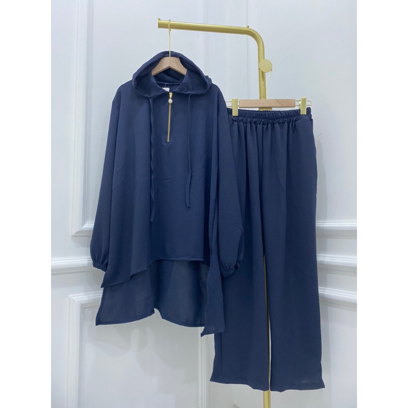 STELAN CRINKLE HOODIE SETCEL SET MURAH POLOS SLETING DEPAN JUMBO LD110 HODSET MURAH PGMTA JAKARTA GROSIR