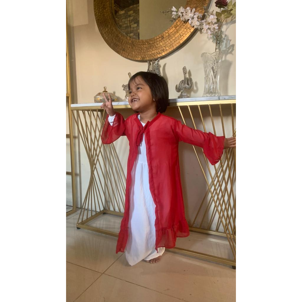GAMIS SETANAK KEMERDEKAAN/OUTER DAN INER MERAH PUTIH BAHAN KATUN CRINKEL ADEM/OUTER ANAK CERUTY BABY
