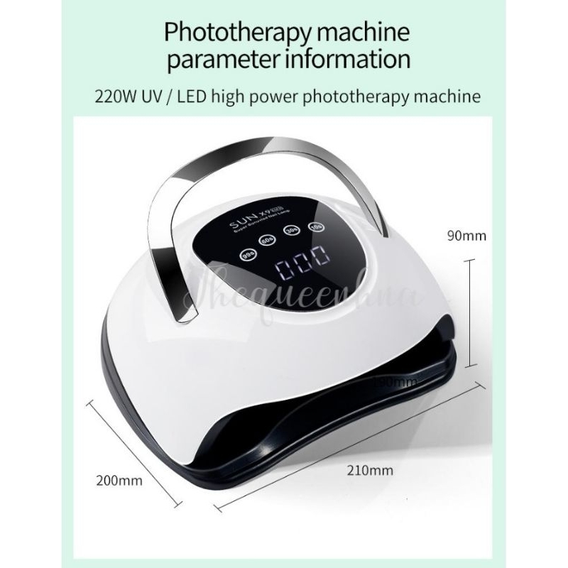 SUN X9 MAX 220W Garansi Satu Bulan Touchscreen UV Lamp 57leds Sensor Gerak Alat Pengering Kutek Nail art UV Led Nail Lamp Pengering Kuku Profesional Pengering Kutek manicure