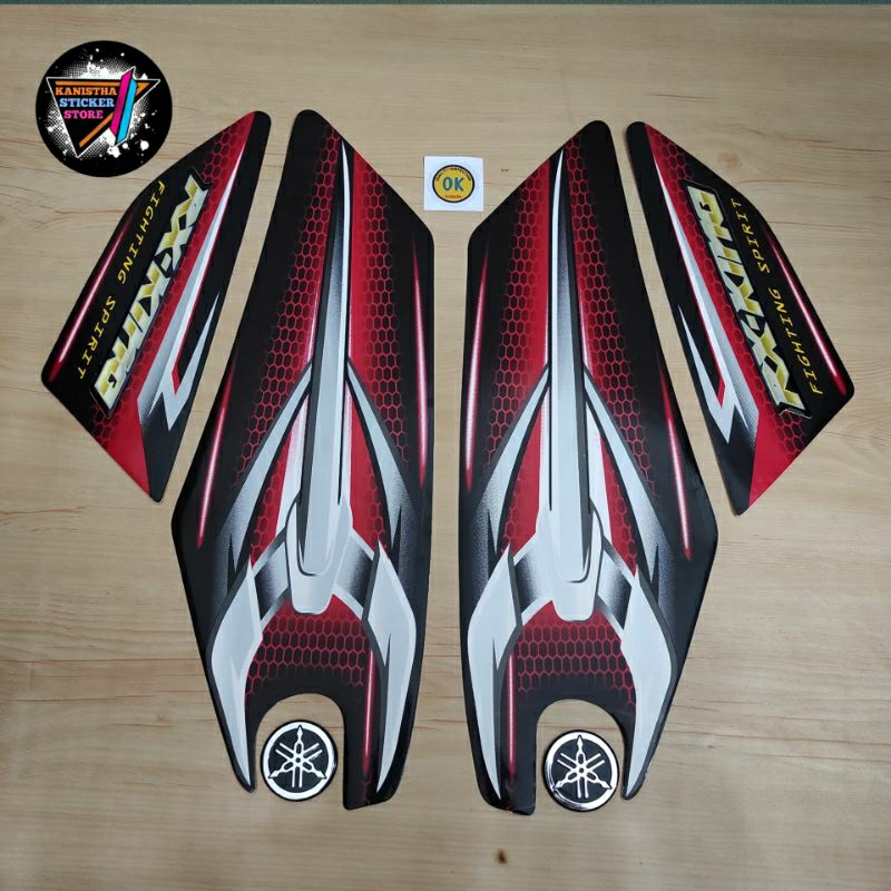striping rx king 2007 merah + emblem rx king + emblem logo garputala yamaha terbaik
