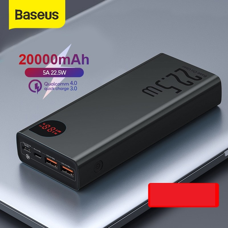 BASEUS ORIGINAL Powerbank Adaman 20000mAh Power Bank 20000 mAh 3A Fast Charging Quick Charge Type C