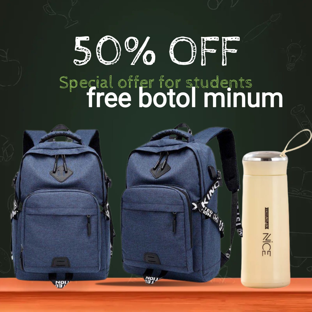Tas Laptop Backpack Ransel Nylon Waterproof 14 15 16 inch with USB Port 2023