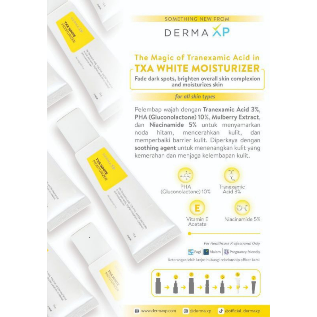 Derma Xp TXA White Moisturizer 15 gr / Memperbaiki Barrier Kulit Wajah