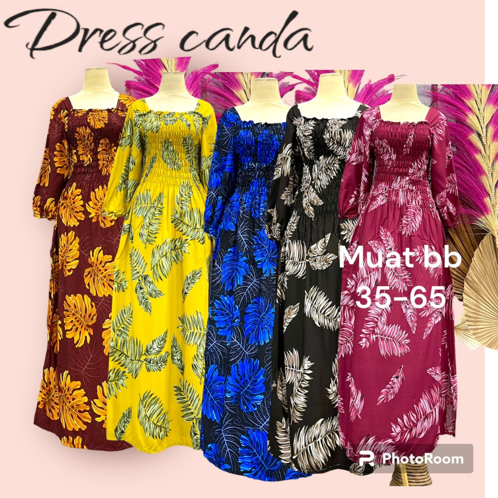 Dress Canda Lengan Panjang Motif Bunga