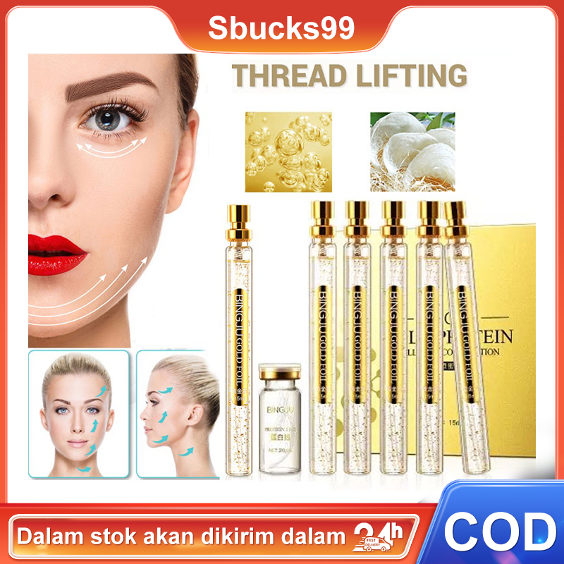 Face Filler Absorbable Golden Protein Lines Face Lift Plump Silk Fibroin Line Carving Anti Aging Essence