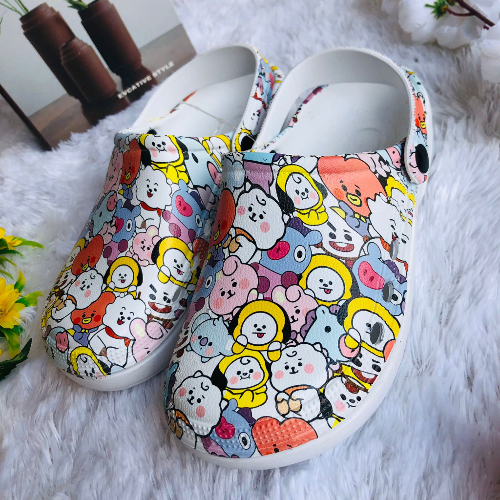 Sandal Baim Anak BT21 Import High Quality | Sandal Klok Kodok Anak cewek | Sandal Anak BT21 Uk 20-25 / Sandal Anak Karakter Lucu / Sandal Anak Ringan / Sandal Anak Gemes | SLIDE KARET