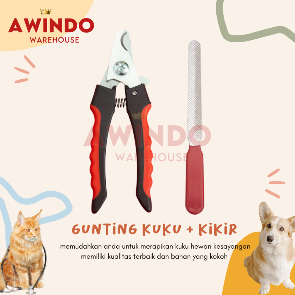 GUNTING MOTIF 03 - Gunting Kuku 2in1 Kikir Hewan Kucing Anjing Kelinci Pet Nail Trimmer