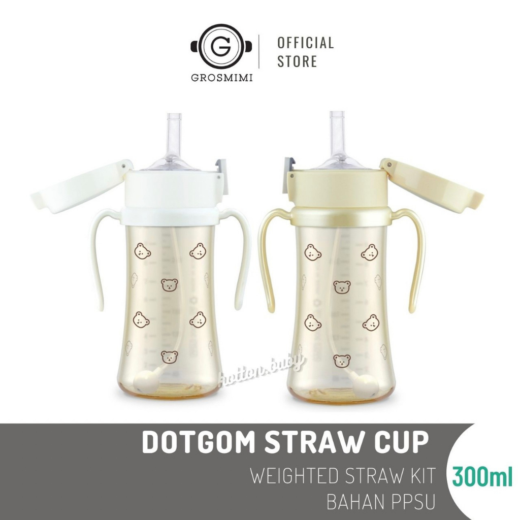 GROSMIMI PPSU DOTGOM Weighted Straw Cup (300ml)