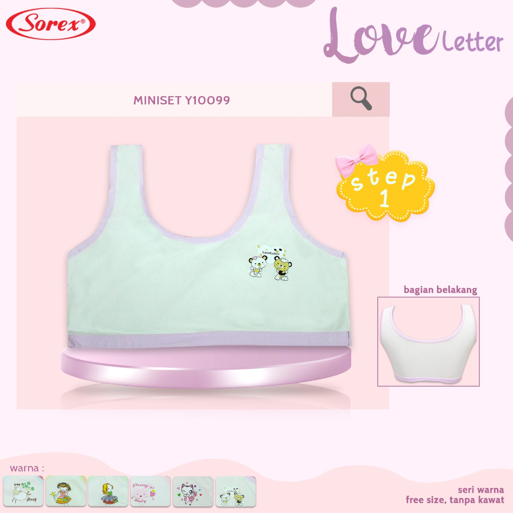 Sorex Young Miniset Pakaian Dalam / BH Anak Remaja  - 1004 ; 1005 ; 1006 ; 1007 ; 10088 ; 10099 - Step 1