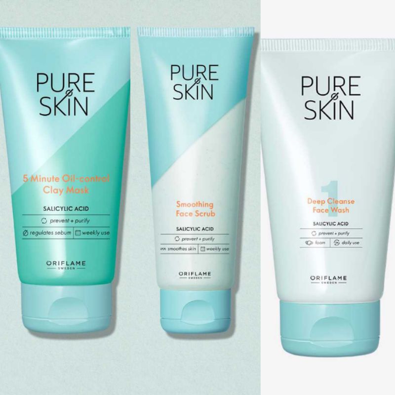 PROMO Pure Skin Deep Cleanse Face Wash/Pure Skin 5 Minute Oil-control Clay Mask/Pure Skin Smoothing Face Scrub