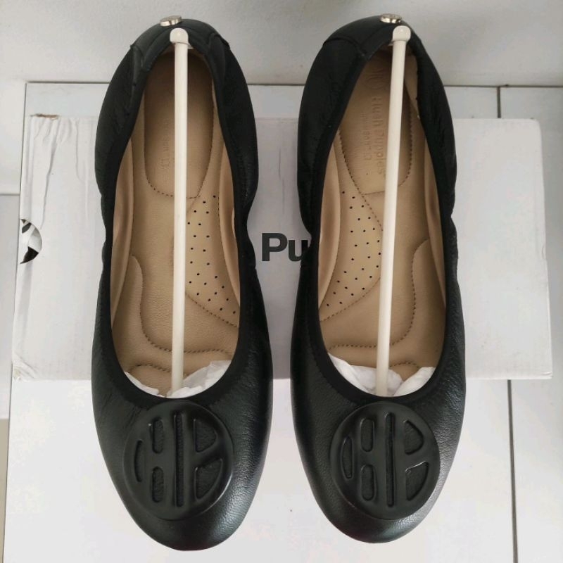 HUSH PUPPIES Samantha Black Flat Shoes Hushpuppies Hitam Size 39 like new