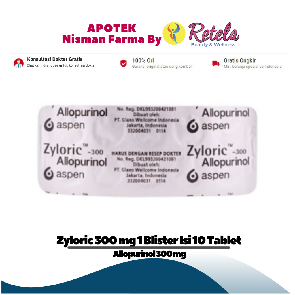 ZYLORIC 300MG 1 STRIP 10 TABLET ( ALLOPURINOL 300 MG  )