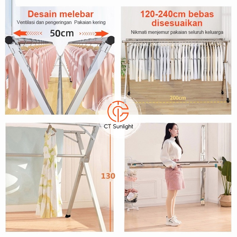 Jemuran baju stainless steel Jemuran Pakaian  jemuran hanger jemuran baju lipat