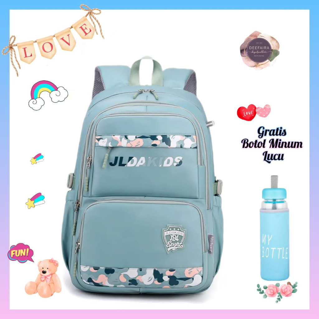 Tas Ransel Anak Perempuan Remaja Terlaris Model Xjvl Gratis Botol Minum Sd Smp Sma